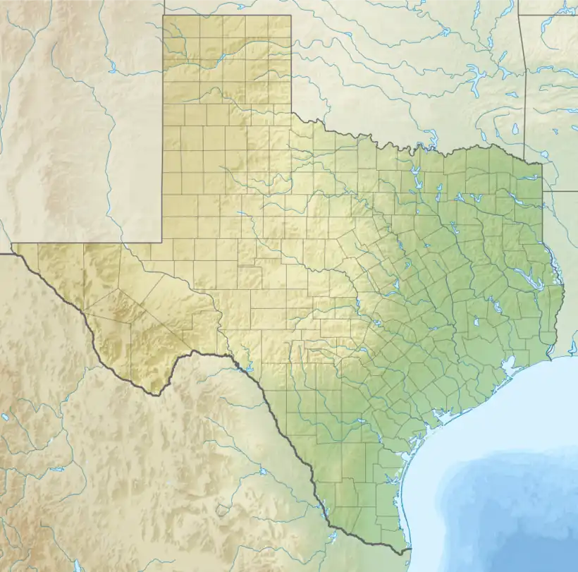 State of Texas with a red reference point indicating the vicinity of Fort Graham.