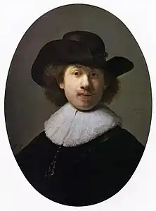 Rembrandt in 1632, when he was enjoying great success as a fashionable portraitist in this style. Burrell Collection, Glasgow.