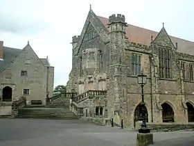 Exterior of old school buildings