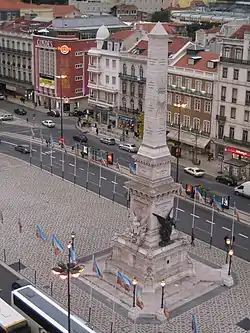 View of Restauradores Square and the Monument to the Restorers