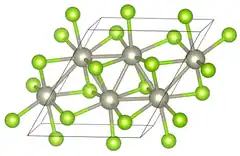 Unit cell of rhenium diselenide under standard conditions.