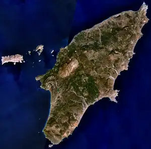 Image 64NASA image of Rhodes (from List of islands of Greece)