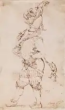 Fantastic Scene, pen & ink, 18.4 x 11 cm. private collection, Madrid