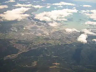 Richmond seen from the air, showing its close connection to Nelson at the right