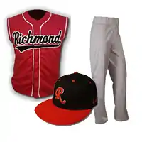 Richmond Baseball Club uniform 2011