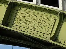 Richmond Railway Bridge manufacturer's plaque