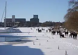 Riddarfjärden in winter at Norr Mälarstrand