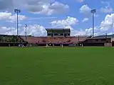 View of the grandstand from the outfield fence.