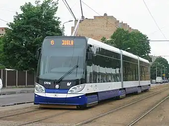 Škoda 15 T tram in Riga