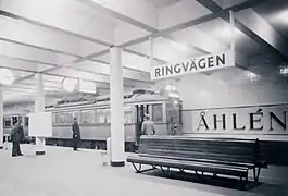 Ringvägen station platform, 1935