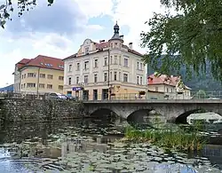 The town center viewed from the northeast