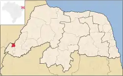 Location in Rio Grande do Norte  state