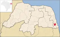 Location in Rio Grande do Norte  state