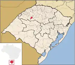 Location in Rio Grande do Sul state