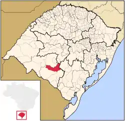 Location in Rio Grande do Sul state