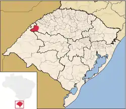 Location in Rio Grande do Sul state