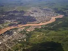 view of the city from above