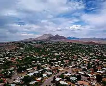 The eastern half of Rio Rico along the foothills of the San Cayetano Mountains