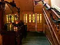 Ground floor doors leading to servants areas.  House decorated for Christmas as photograph was taken in mid December