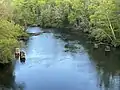 Unfinished bridge supports in the Blackstone River