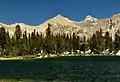 South aspect of Mt. Rixford (centered), from Vidette Lakes.(Falcor Peak to right)