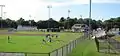 Robbie Mills Field has bleachers on the first-base and third-base sides.  The building straight back from home plate has the press box and the food counter.