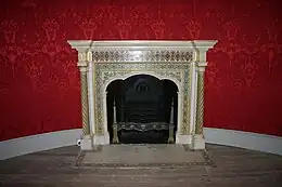 Fireplace, Round room, Strawberry Hill House, Middlesex