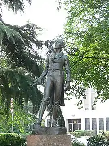 Bronze statue of Robert Emmet, 1916, by Jerome Connor, from the collection of the Smithsonian American Art Museum. It is installed in Washington, DC's Embassy Row.