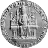 Black and white photo of a medieval seal