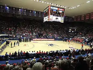 The Robins Center before a basketball game in February, 2013