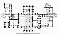 A technical drawing is marked with geometric black lines filling a white sheet of paper.