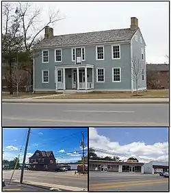 Top: The Fairfax House, Bottom Left: Trainwreck Saloon, Bottom Right: Former Rock Hill City Hall