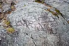 Rock carvings at Norrforsen