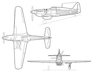 Rogožarski IK-3 three view