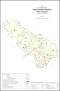 Map showing Sarai Akhtiar (#160) in Rohaniya CD block