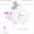 Distribution of Roma, Ashkali and Egyptians in Kosovo 2011 by settlements.