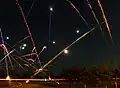 Roman candle with report. 4 July fireworks in Denton, Texas, 60 second exposure