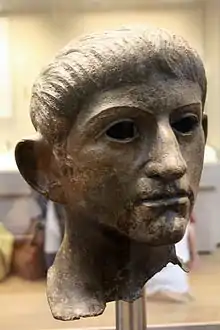 Room 49 - Bronze head of a Roman emperor Claudius, from Rendham in Suffolk, eastern England, 1st century AD