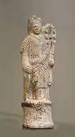 East Gaulish pipeclay figurine of the goddess Fortuna, made at Cologne. 2nd century AD.