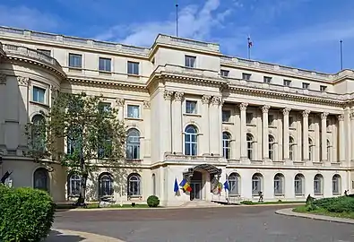 The Royal Palace of Bucharest in the Revolution Square on Victory Avenue by Paul Gottereau and Nicolae Nenciulescu (1937)