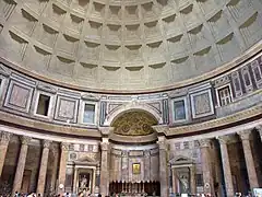  picture showing the concrete underside of a large dome