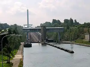 Ronquières inclined plane, second half of the 20th century