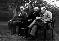 Image 11Roosevelt, İnönü and Churchill at the Second Cairo Conference which was held between 4–6 December 1943. (from History of Turkey)