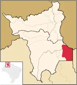 Location of Caroebe in the State of Roraima