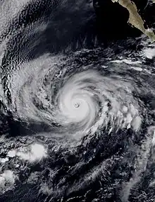 Satellite image of Hurricane Rosa as a Category 4 hurricane on September 28