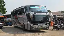 Image 4An Indonesian intercity bus, Rosalia Indah Scania K360IB bus travelling across Java, connecting Surabaya, Solo and Jakarta. (from Intercity bus service)