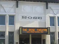 Rose Theatre at rear of the Morehouse Parish Courthouse.