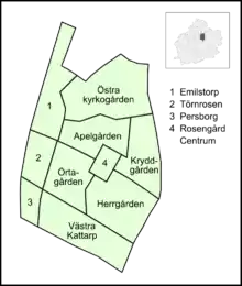 Rosengård's neighbourhoods