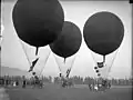 Three balloons at Arcadia Balloon School at Ross Field in 1920.