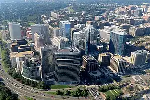 Aerial view of Rosslyn in September 2018